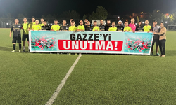 Diyarbakır'da futbol turnuvasında ‘Gazze'yi unutma' pankartı açıldı