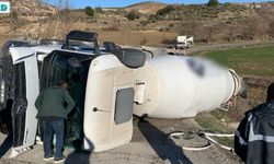 Adıyaman’da Beton Mikseri Devrildi