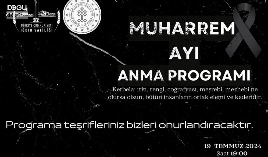 Muharrem Anma Programı, Kerbela, Iğdır Kültür Merkezi