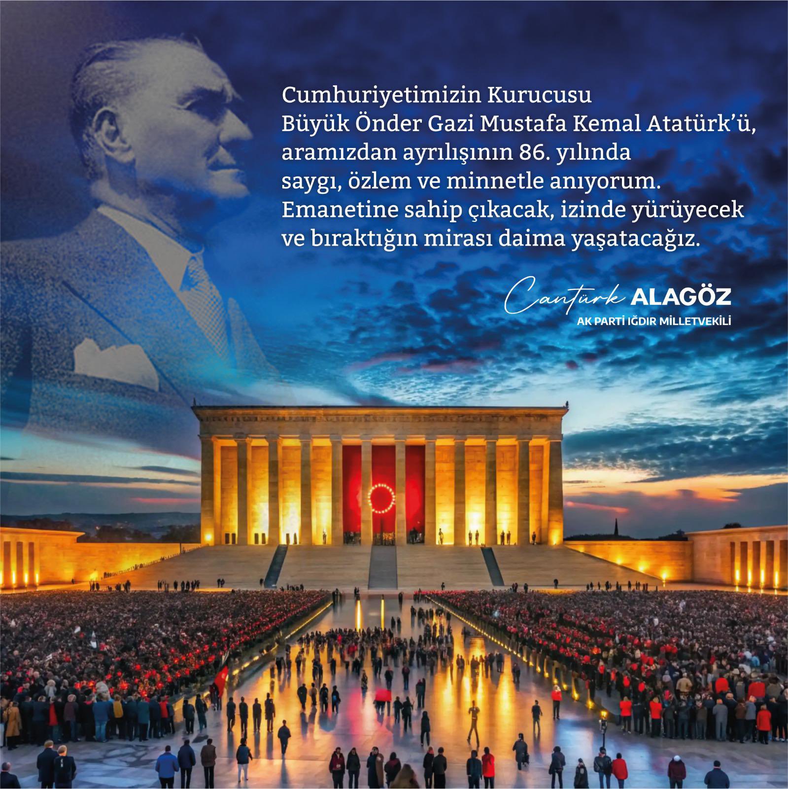 Cantürk Alagöz Atatürk Mesajı, Iğdır Anma Töreni, Ak Parti Milletvekili Mesaj