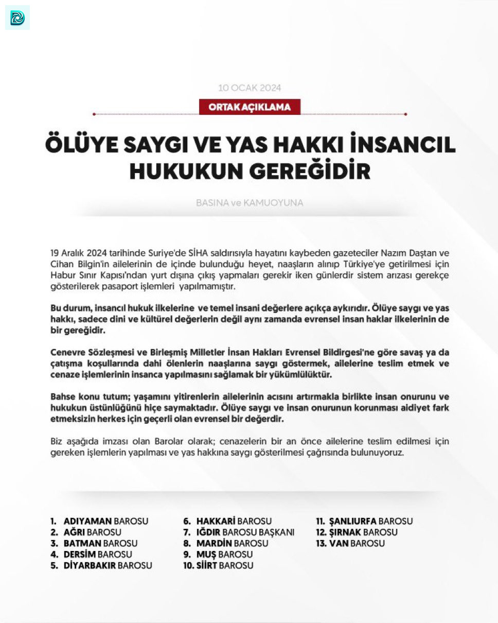 Si̇ha Operasyonu İle Ölen İki Gazetecinin Cenazesi Sınırda Bekletiliyor Barolardan Ortak Tepki 1